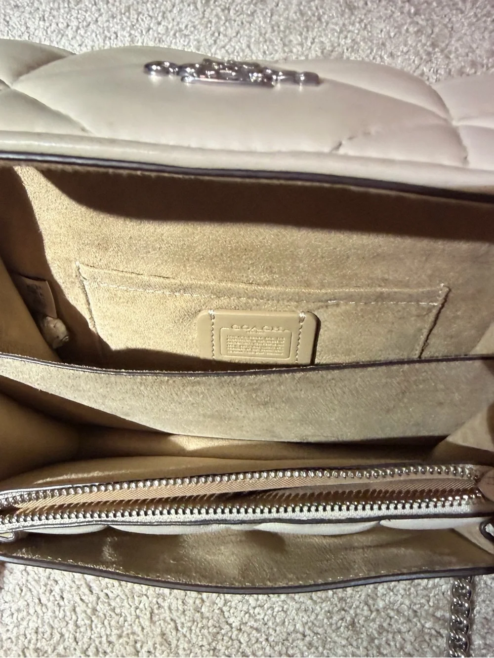 Coach Studio Baguette Quilted Leather Crossbody Bag Chalk Cream CJ526